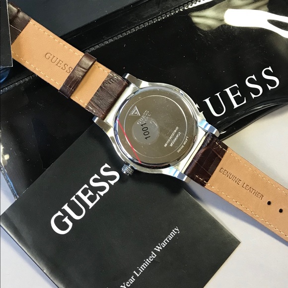New Guess Watch Men dated Brown Leather - Picture 3 of 3